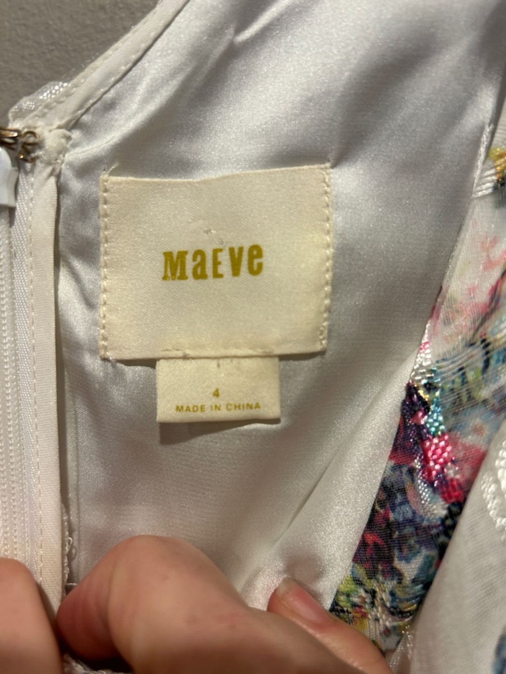 Maeve Anthropologie Dress Women White Floral Peony Garden Mini Cottagecore - Picture 6 of 7